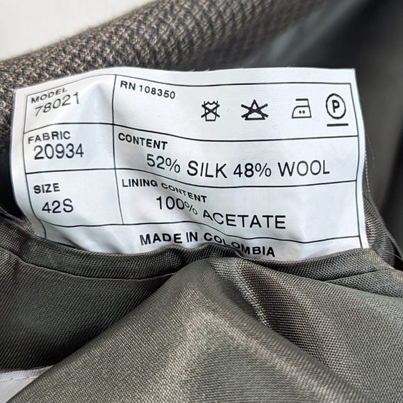 Emanuel Ungaro Blazer Mens Large 42 S Short Brown Silk Wool Sport Coat Jacket - Picture 4 of 12